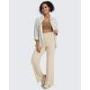 imageG4Free BareFeel High Stretch Yoga Pants Women Soft High Waisted Casual Wide Leg Pants with PocketsLight Khaki