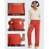 imageG4Free BareFeel High Stretch Yoga Pants Women Soft High Waisted Casual Wide Leg Pants with PocketsRust Orange