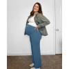 imageG4Free BareFeel Maternity Dress Yoga Pants Over The Belly Stretchy Work Slack Pregnancy Wide Leg Lounge TrousersBlue Gray