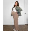 imageG4Free BareFeel Maternity Dress Yoga Pants Over The Belly Stretchy Work Slack Pregnancy Wide Leg Lounge TrousersToffee