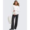 imageG4Free BareFeel Maternity Dress Yoga Pants with Pockets Over The Belly Stretchy Work Slack Pregnancy Wide Leg Casual TrousersBlack