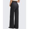 imageG4Free BareFeel Maternity Dress Yoga Pants with Pockets Over The Belly Stretchy Work Slack Pregnancy Wide Leg Casual TrousersBlack