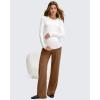 imageG4Free BareFeel Maternity Dress Yoga Pants with Pockets Over The Belly Stretchy Work Slack Pregnancy Wide Leg Casual TrousersDark Coffee