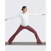 imageG4Free BareFeel Maternity Flare Leggings with Pockets Over The Belly Stretchy Casual Lounge Pregnancy Dress Pants for WorkDark Burgundy