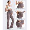 imageG4Free BareFeel Maternity Flare Leggings with Pockets Over The Belly Stretchy Casual Lounge Pregnancy Dress Pants for WorkTaupe