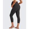 imageG4Free BareFeel Maternity Leggings with Pockets Over The Belly Stretchy Workout Yoga Pregnancy Capri PantsBlack