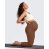 imageG4Free BareFeel Maternity Leggings with Pockets Over The Belly Stretchy Workout Yoga Pregnancy Capri PantsDark Coffee