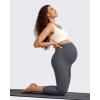 imageG4Free BareFeel Maternity Leggings with Pockets Over The Belly Stretchy Workout Yoga Pregnancy Capri PantsDark Gray