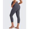 imageG4Free BareFeel Maternity Leggings with Pockets Over The Belly Stretchy Workout Yoga Pregnancy Capri PantsDark Gray