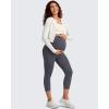 imageG4Free BareFeel Maternity Leggings with Pockets Over The Belly Stretchy Workout Yoga Pregnancy Capri PantsDark Gray