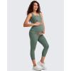 imageG4Free BareFeel Maternity Leggings with Pockets Over The Belly Stretchy Workout Yoga Pregnancy Capri PantsGray Sage