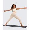 imageG4Free BareFeel Maternity Leggings with Pockets Over The Belly Stretchy Workout Yoga Pregnancy Capri PantsLight Khaki