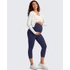 imageG4Free BareFeel Maternity Leggings with Pockets Over The Belly Stretchy Workout Yoga Pregnancy Capri PantsRoyal Blue