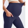 imageG4Free BareFeel Maternity Leggings with Pockets Over The Belly Stretchy Workout Yoga Pregnancy Capri PantsRoyal Blue