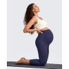 imageG4Free BareFeel Maternity Leggings with Pockets Over The Belly Stretchy Workout Yoga Pregnancy Capri PantsRoyal Blue