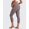 imageG4Free BareFeel Maternity Leggings with Pockets Over The Belly Stretchy Workout Yoga Pregnancy Capri PantsTaupe