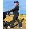 imageG4Free BareFeel Maternity Long Sleeve T Shirts Crewneck Ruches Pregnancy Workout Tops with Thumbholes Altheltic Yoga TeeBlack
