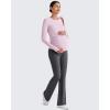 imageG4Free BareFeel Maternity Long Sleeve T Shirts Crewneck Ruches Pregnancy Workout Tops with Thumbholes Altheltic Yoga TeeBlush