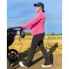 imageG4Free BareFeel Maternity Long Sleeve T Shirts Crewneck Ruches Pregnancy Workout Tops with Thumbholes Altheltic Yoga TeeHot Pink
