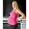 imageG4Free BareFeel Maternity Racerback Tank Tops with Built in Bra Ruched Sleeveless Square Neck Pregnancy Yoga Workout ShirtsRosy Pink