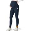imageG4Free Barefeel Fleece Lined Maternity Leggings with Pockets Over The Belly Pregnancy Yoga PantsDark Navy