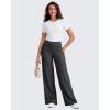 imageG4Free Breathable Ribbed Wide Leg Pants Women Casual Lightweight High Waist Yoga Pants with Pockets PetiteRegularTallBlack