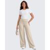 imageG4Free Breathable Ribbed Wide Leg Pants Women Casual Lightweight High Waist Yoga Pants with Pockets PetiteRegularTallLight Khaki