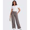 imageG4Free Breathable Ribbed Wide Leg Pants Women Casual Lightweight High Waist Yoga Pants with Pockets PetiteRegularTallTaupe