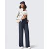 imageG4Free Breathable Ribbed Wide Leg Yoga Pants Women High Waist Lightweight Casual Trousers with PocketsDark Blue