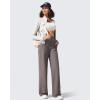 imageG4Free Breathable Ribbed Wide Leg Yoga Pants Women High Waist Lightweight Casual Trousers with PocketsTaupe