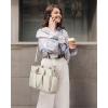 imageG4Free Canvas Tote Bag with Pockets Medium Size Crossbody Work Tote Bag for Women Zipper ClosureBeige