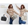 imageG4Free Canvas Tote Bag with Pockets Medium Size Crossbody Work Tote Bag for Women Zipper ClosureBeige