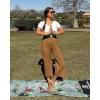 imageG4Free Capri Pants for Women Wide Leg Yoga Dress Cropped Pants Capri Leggings with Pockets for Casual SummerCoca Mocha