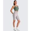 imageG4Free Cropped Workout Tops for Women Built in Bra Removable Padded Longline Sports Bras Racerback Yoga TopsGray Sage