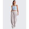 imageG4Free Cropped Workout Tops for Women Built in Bra Removable Padded Longline Sports Bras Racerback Yoga TopsLight Denim