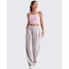 imageG4Free Cropped Workout Tops for Women Built in Bra Removable Padded Longline Sports Bras Racerback Yoga TopsPink