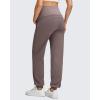 imageG4Free EverGoing Maternity Pants Stretchy Workout Lounge Pants Over The Belly Pregnancy Joggers with PocketsTaupe