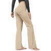 imageG4Free Fleece Lined Pants for Women Yoga Pants with Pockets Flare Leggings High Waisted Bootcut Dress Winter Work SlacksLight Khaki