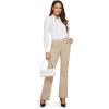 imageG4Free Fleece Lined Pants for Women Yoga Pants with Pockets Flare Leggings High Waisted Bootcut Dress Winter Work SlacksLight Khaki