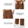 imageG4Free Fleece Lined Sweaterpants Women Elastic Drawstring Wide Leg Winter Trousers with Pockets for Casual WorkDark Coffee
