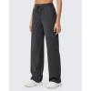 imageG4Free Fleece Lined Sweaterpants Women Elastic Drawstring Wide Leg Winter Trousers with Pockets for Casual WorkDark Gray
