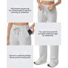 imageG4Free Fleece Lined Sweaterpants Women Elastic Drawstring Wide Leg Winter Trousers with Pockets for Casual WorkGlacier Gray