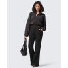 imageG4Free Flurrylux Fleece Lined Pants Women Cotton Loose Flare Sweatpants with Pockets Winter CasualBlack