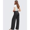 imageG4Free GOTO Womens Wide Leg Pants High Waisted Yoga Pants Casual Palazzo Trousers with PocketsBlack
