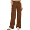 imageG4Free GOTO Womens Wide Leg Pants High Waisted Yoga Pants Casual Palazzo Trousers with PocketsDark Coffee