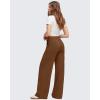 imageG4Free GOTO Womens Wide Leg Pants High Waisted Yoga Pants Casual Palazzo Trousers with PocketsDark Coffee