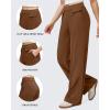 imageG4Free GOTO Womens Wide Leg Pants High Waisted Yoga Pants Casual Palazzo Trousers with PocketsDark Coffee