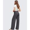 imageG4Free GOTO Womens Wide Leg Pants High Waisted Yoga Pants Casual Palazzo Trousers with PocketsDark Grey