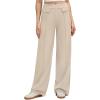 imageG4Free GOTO Womens Wide Leg Pants High Waisted Yoga Pants Casual Palazzo Trousers with PocketsLight Khaki