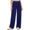 imageG4Free GOTO Womens Wide Leg Pants High Waisted Yoga Pants Casual Palazzo Trousers with PocketsRoyal Blue
